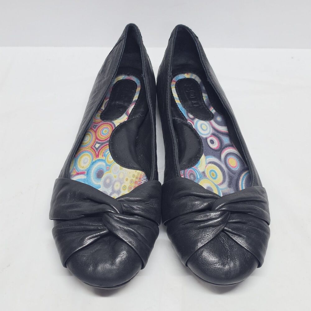 Born Women's Ballet Flats In Black Wrapped Genuine Leather Size 8.5